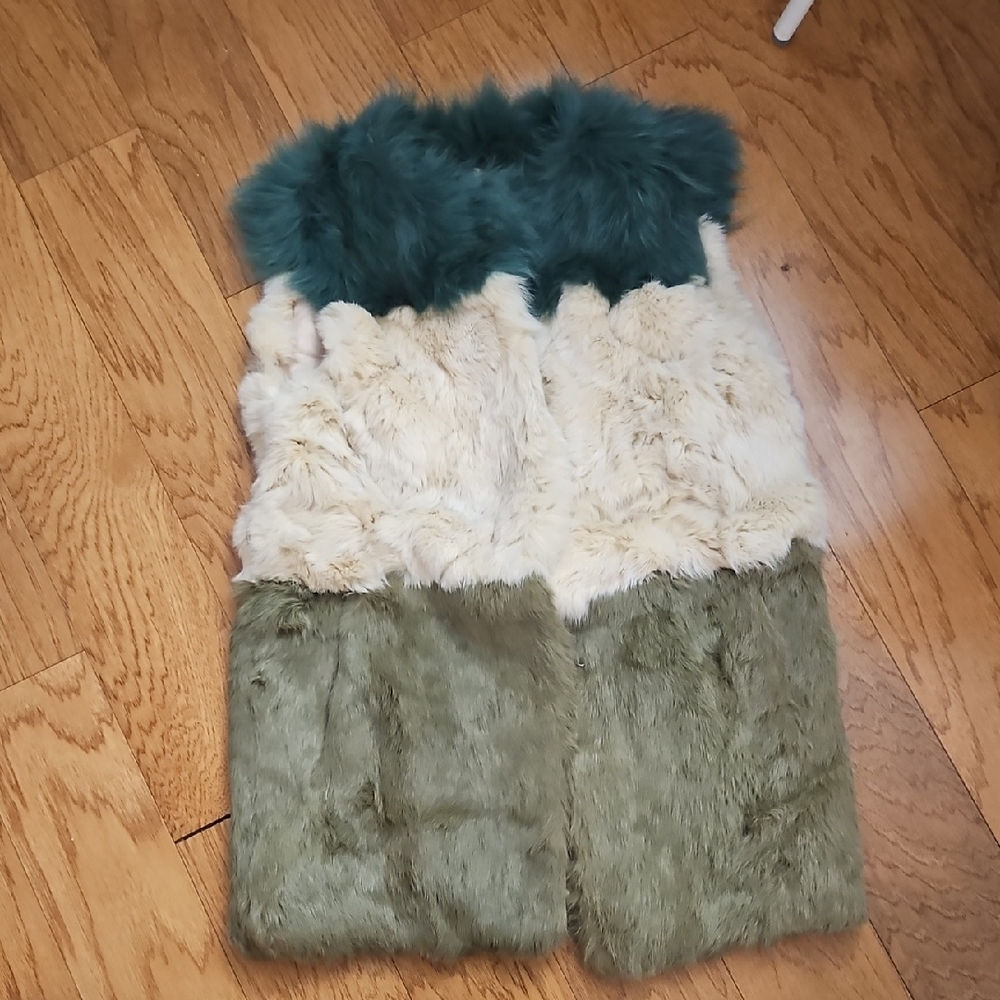 Mixed real Fur Colorblock Vest